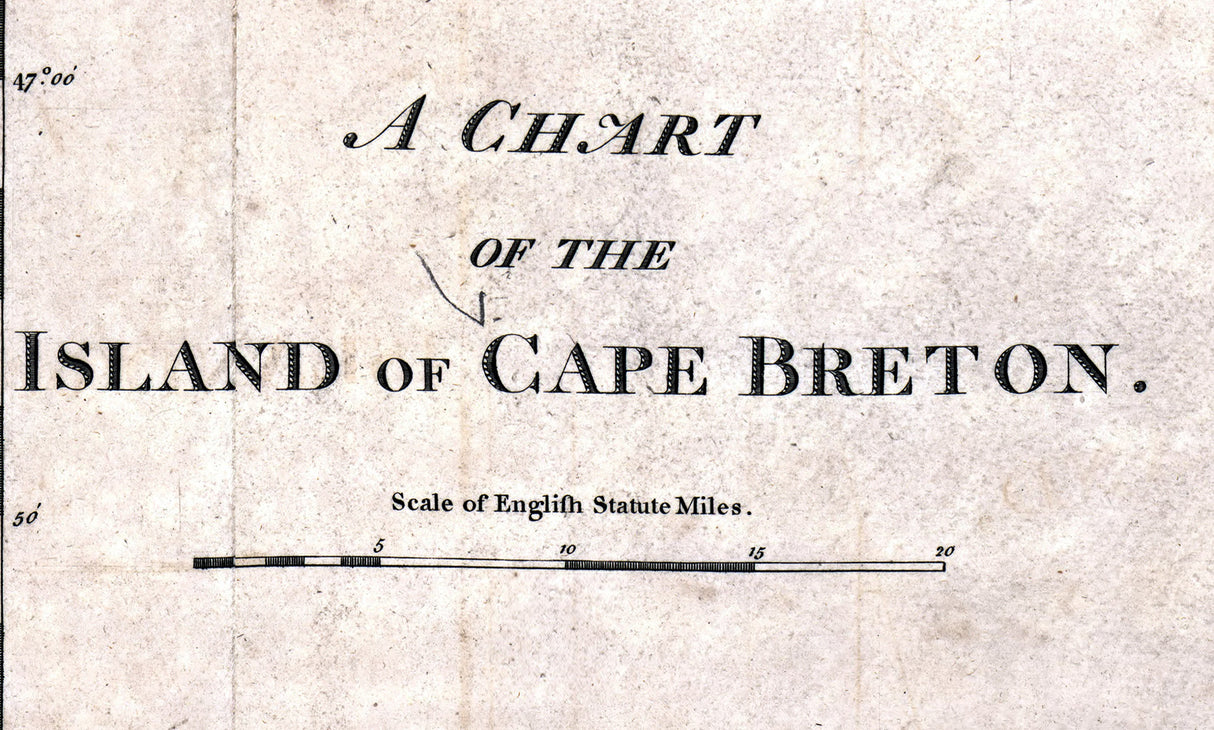 1800 Chart of Cape Breton Island Canada
