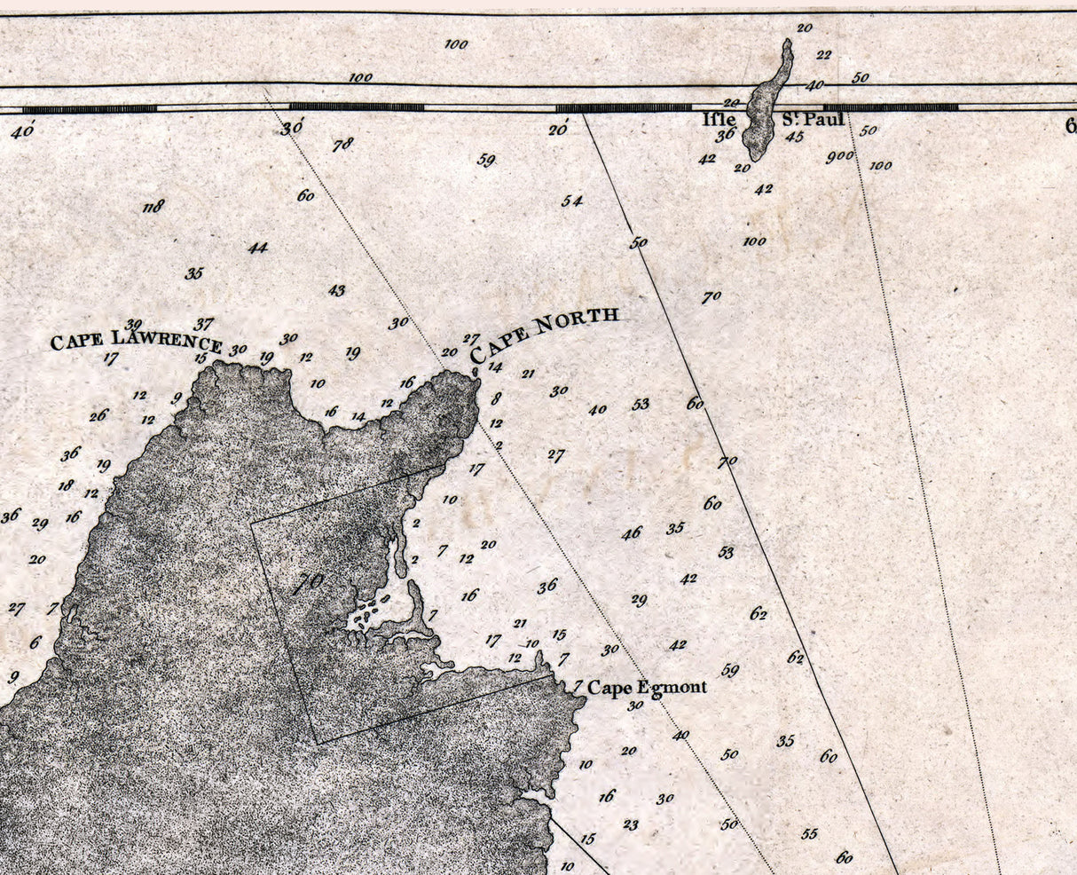1800 Chart of Cape Breton Island Canada