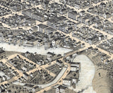 1874 Panoramic Map of South Bend Indiana