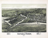 1896 Panoramic Map of Ashtabula Harbor Ohio