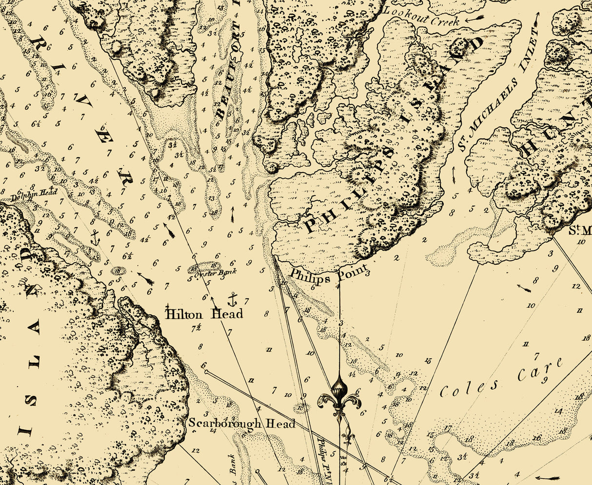 1800 Map of Port of Royal South Carolina