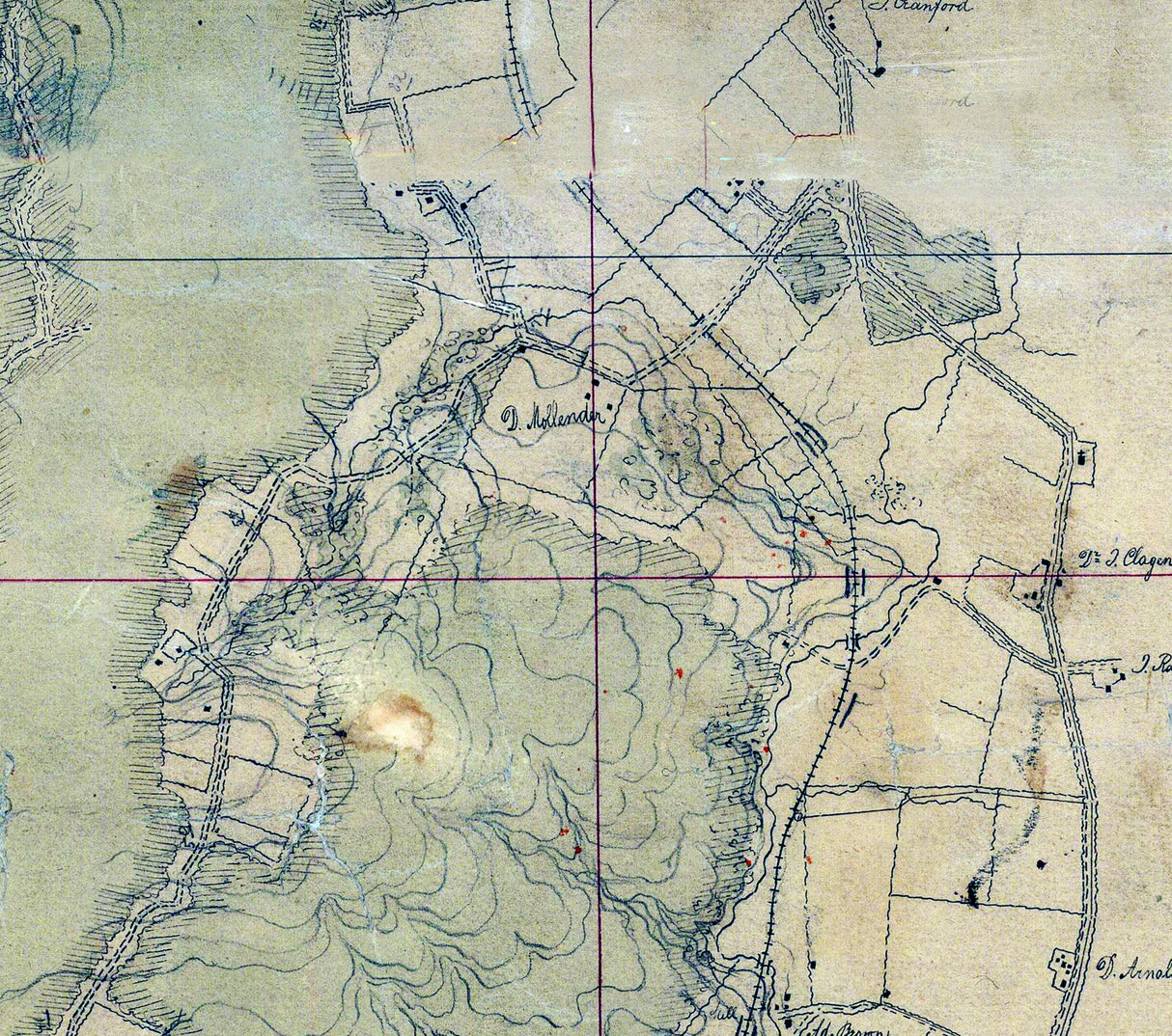 1862 Map of Sharpsburg Washington County Maryland Farms