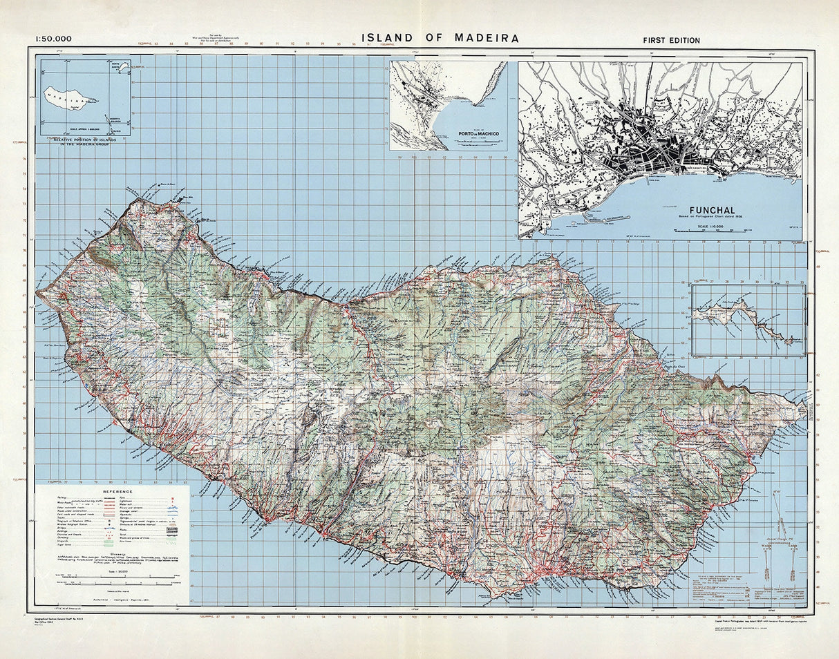 1943 Map of the Island of Madeira