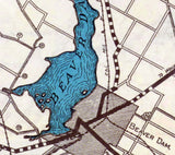 1923 Map of Fox and Beaver Dam Lake Wisconsin