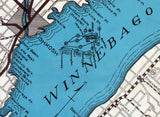 1923 Map of Lake Winnebago Wisconsin