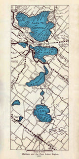 1923 Map of Madison and the Four Lakes Region Wisconsin