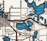 1923 Map of Oconomowoc Waukesha Lake District Wisconsin