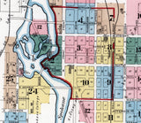 1890 Town Map of Spokane Spoke County Washington