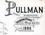 1896 Town Map of Pullman Whitman County Washington