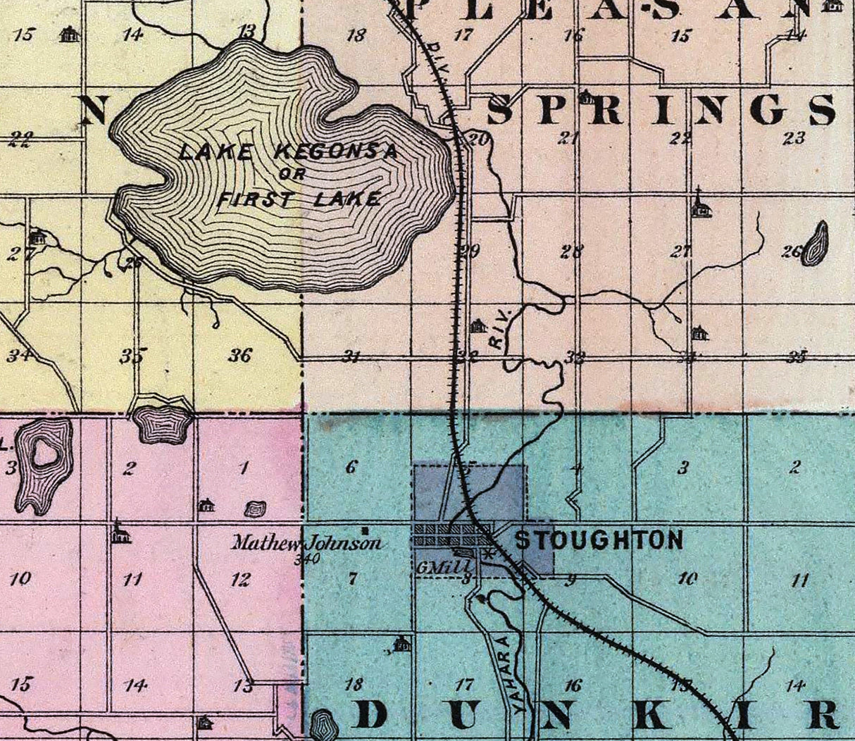1878 Map of Dane County Wisconsin