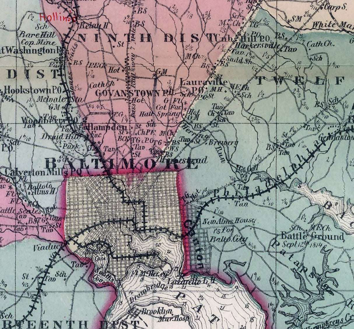 1866 Map of Baltimore County Maryland