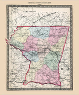 1866 Map of Carroll County Maryland