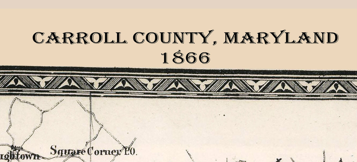 1866 Map of Carroll County Maryland