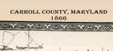 1866 Map of Carroll County Maryland
