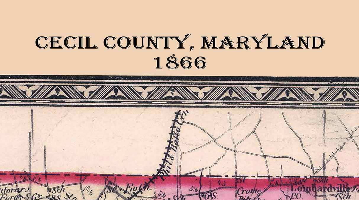 1866 Map of Cecil County Maryland