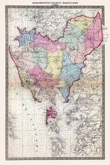 1866 Map of Dorchester County Maryland