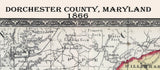 1866 Map of Dorchester County Maryland