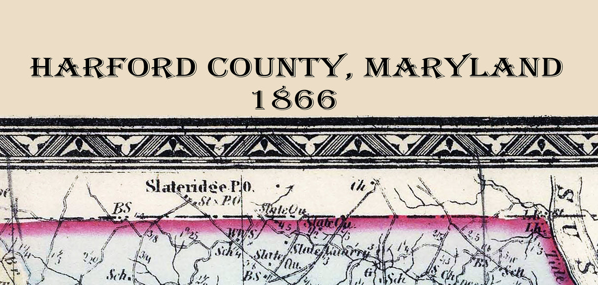 1866 Map of Harford County Maryland