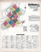 1922 Town Map of New Braunfels Comal County Texas