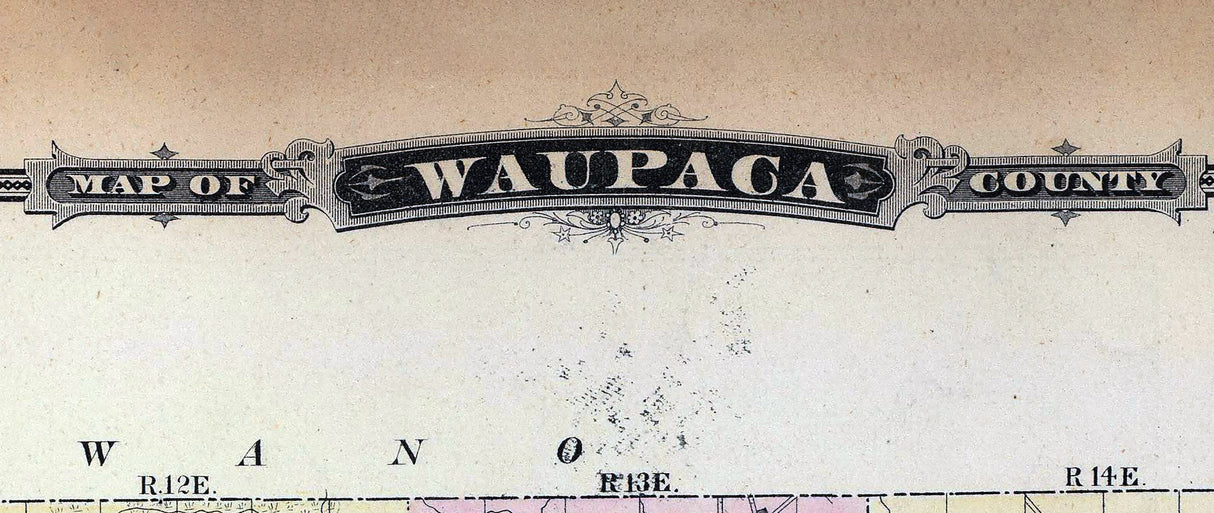 1878 Map of Waupaca County Wisconsin