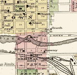 1878 Town Map of Baraboo Sauk County Wisconsin