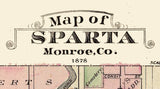 1878 Town Map of Sparta Monroe County Wisconsin