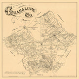 1880 Map of Guadalupe County Texas