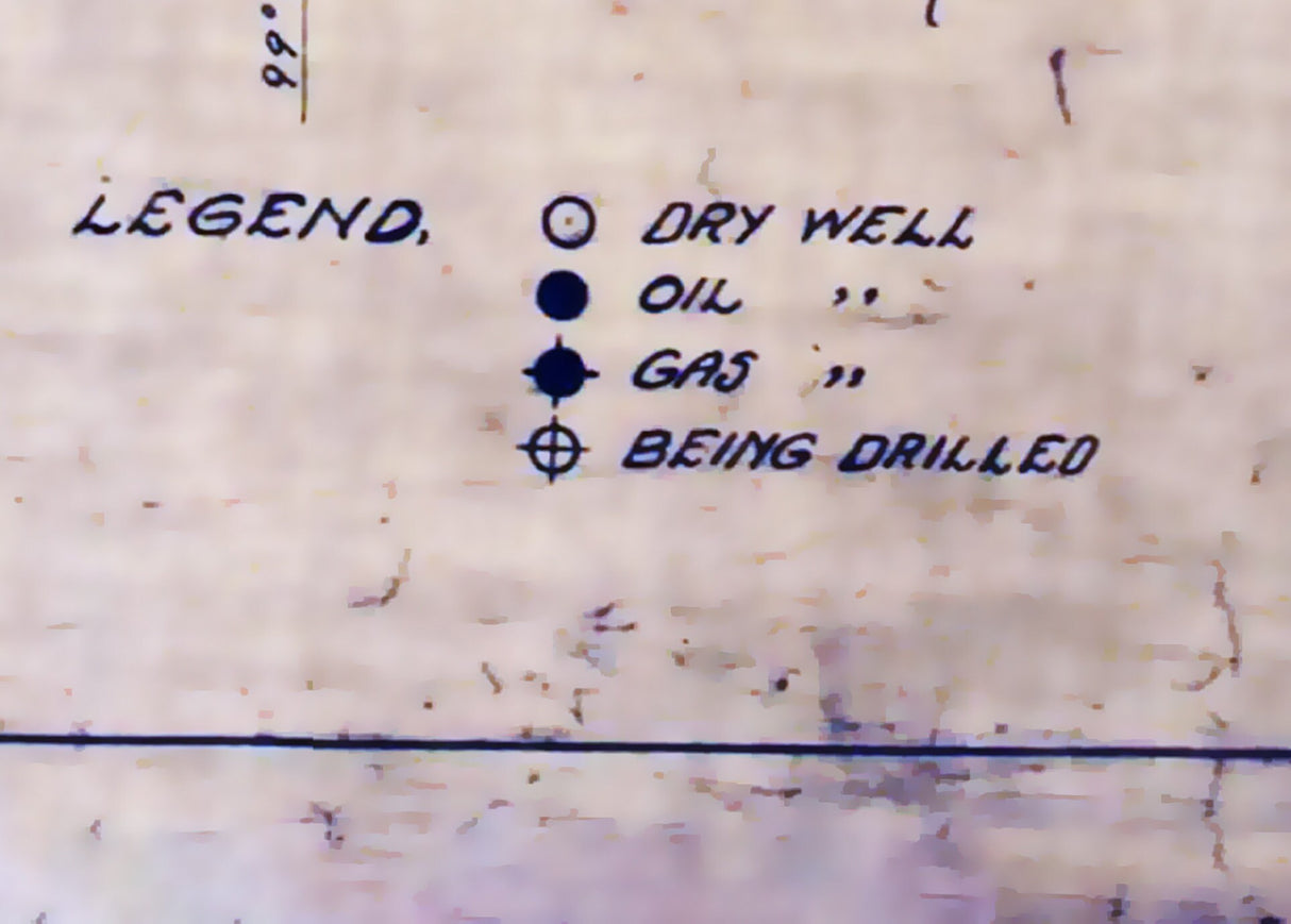 1913 Map of Moran Oil Well Field Texas Shackleford and Callahan County