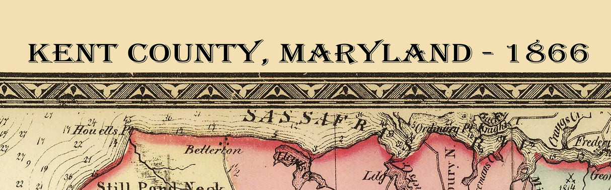 1866 Map of Kent County Maryland