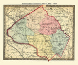 1866 Map of Montgomery County Maryland