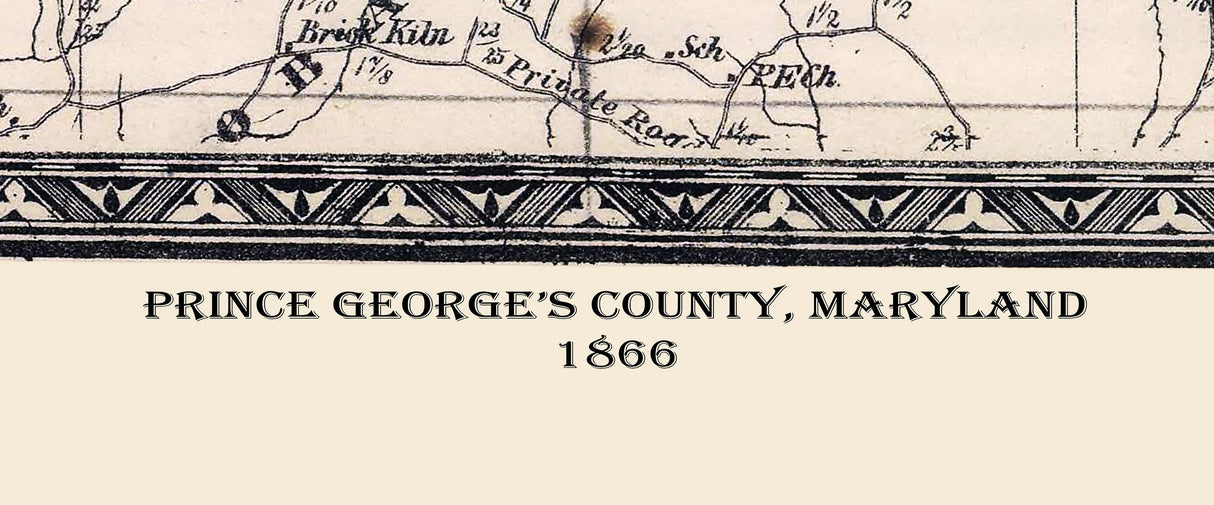 1866 Map of Prince Georges County Maryland