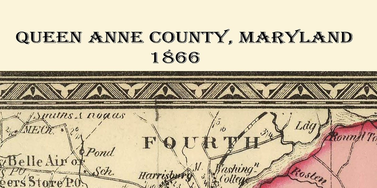 1866 Map of Queen Anne County Maryland