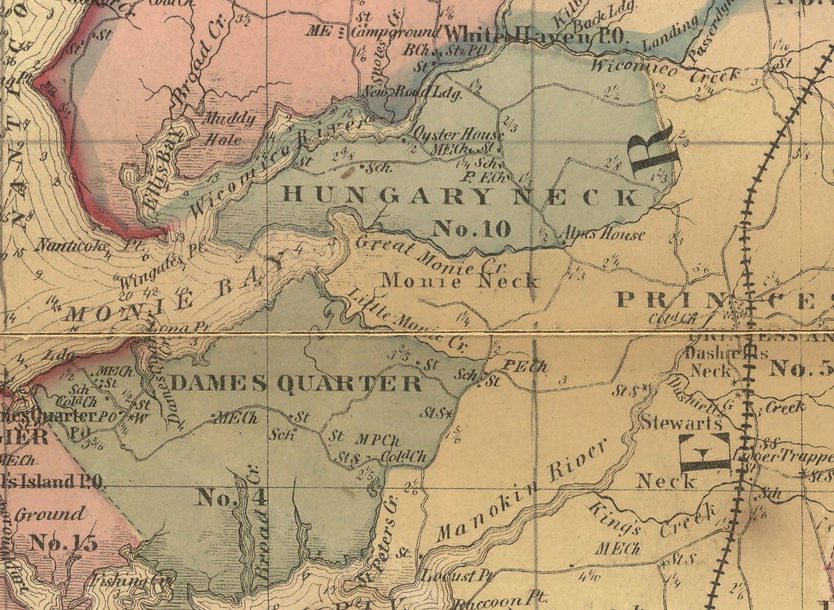 1866 Map of Somerset County Maryland