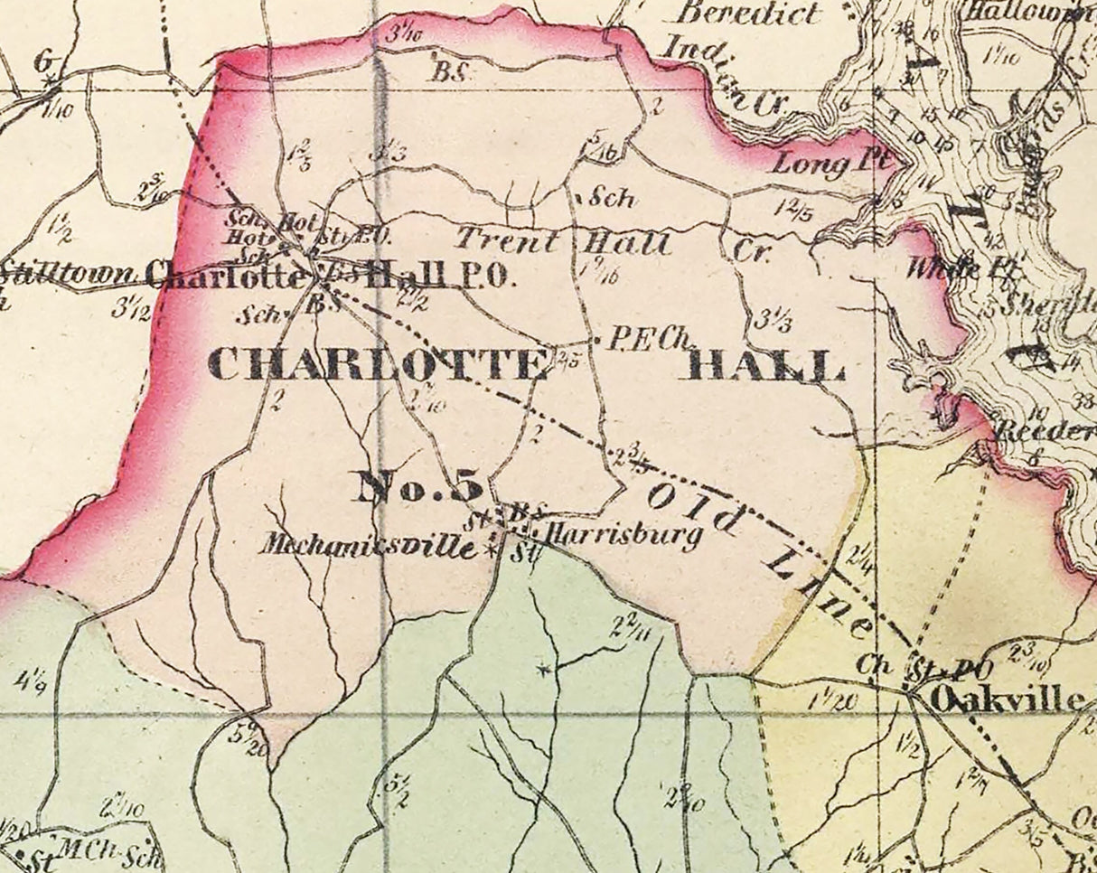 1866 Map of St Marys County Maryland