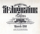 1910 Town Map of Saint Augustine Florida