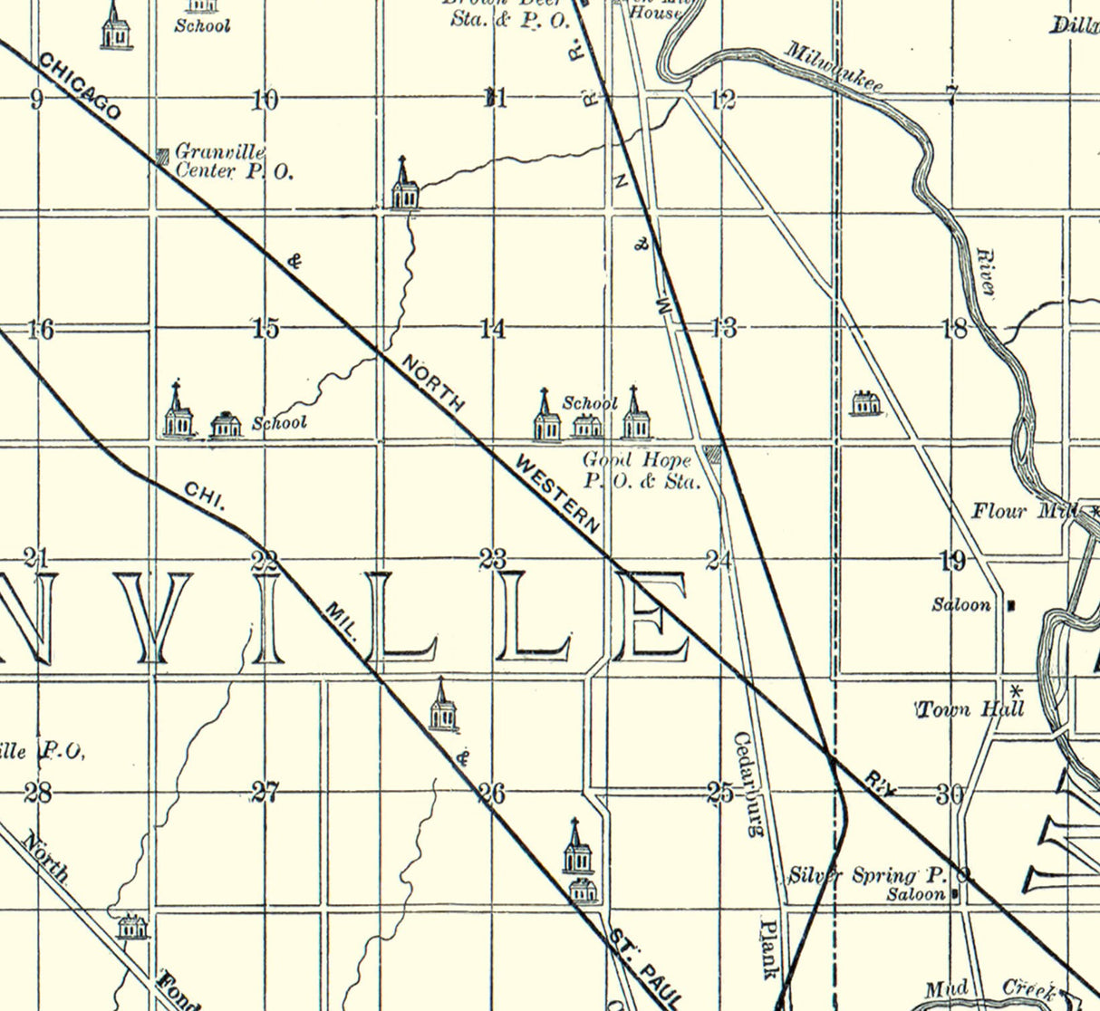 1892 Map of Milwaukee County Wisconsin