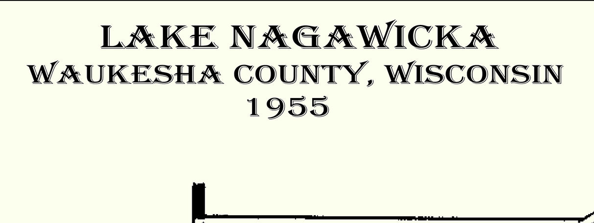 1955 Map of Lake Nagawicka Waukesha County Wisconsin