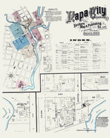 1886 Town Map of Napa California