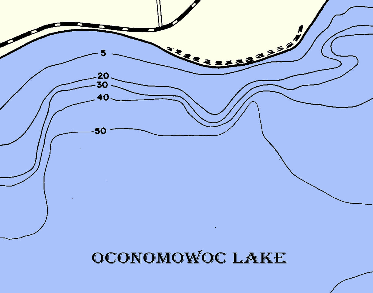 1955 Map of Oconomowoc Lake Waukesha County Wisconsin