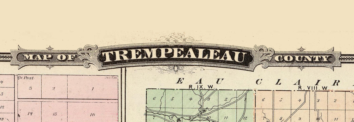 1878 Map of Trempealeau County Wisconsin