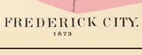 1873 Town Map of Frederick City Maryland