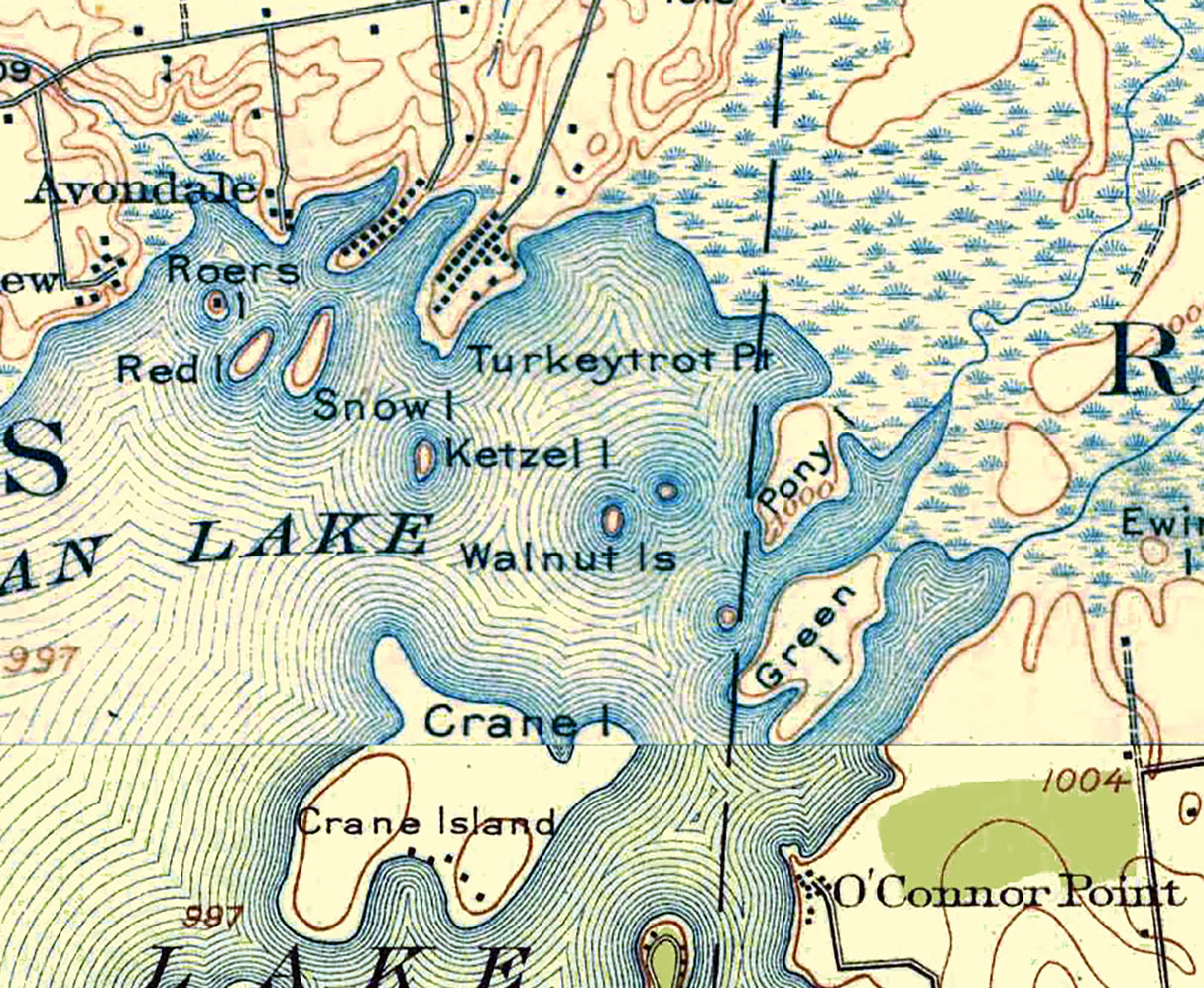 1915 Map of Indian Lake Logan County Ohio