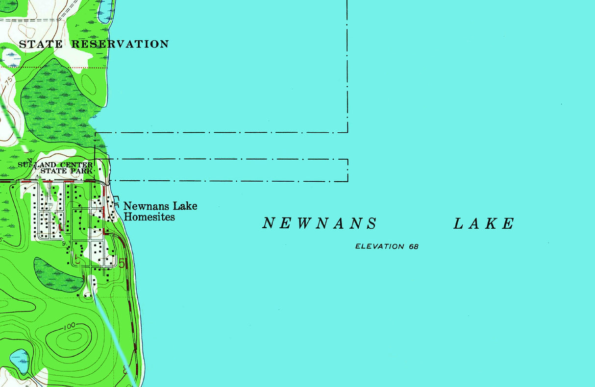 1967 Map of Newnans Lake Gainesville Florida