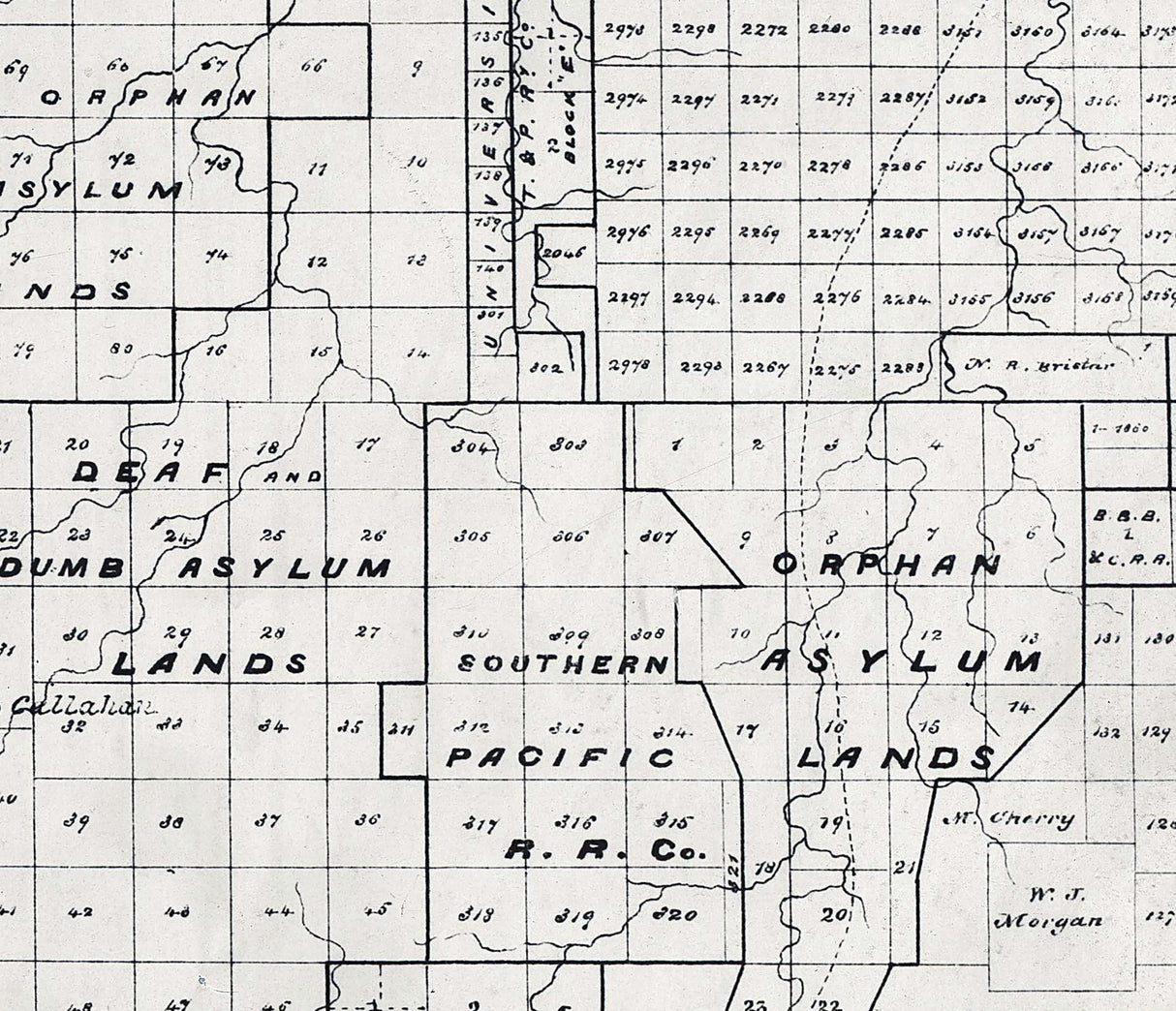 1870 Map of Callahan County Texas