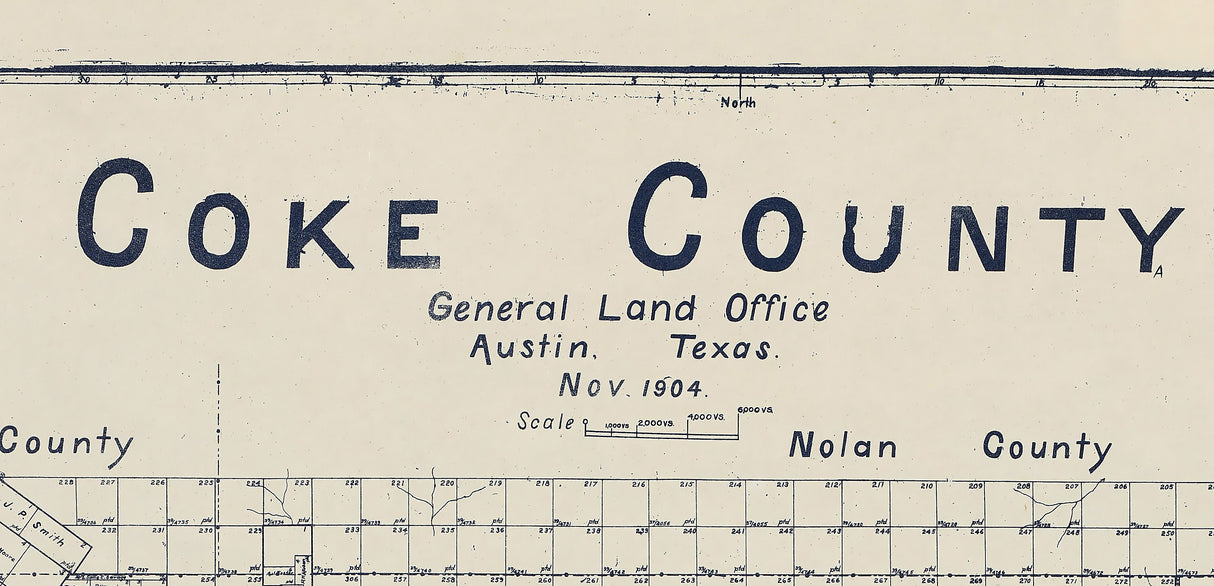 1904 Map of Coke County Texas