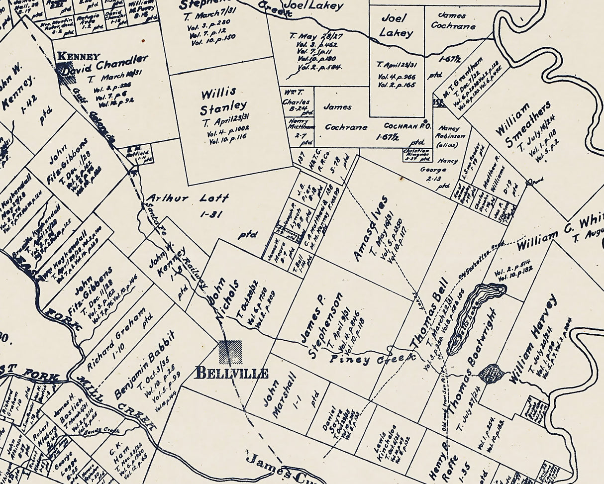 1915 Map of Austin County Texas