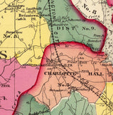 1873 Map of Calvert Charles and St Marys County Maryland