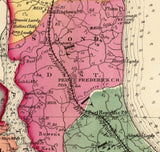 1873 Map of Calvert Charles and St Marys County Maryland