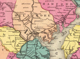 1873 Railroad Map of Maryland and Delaware