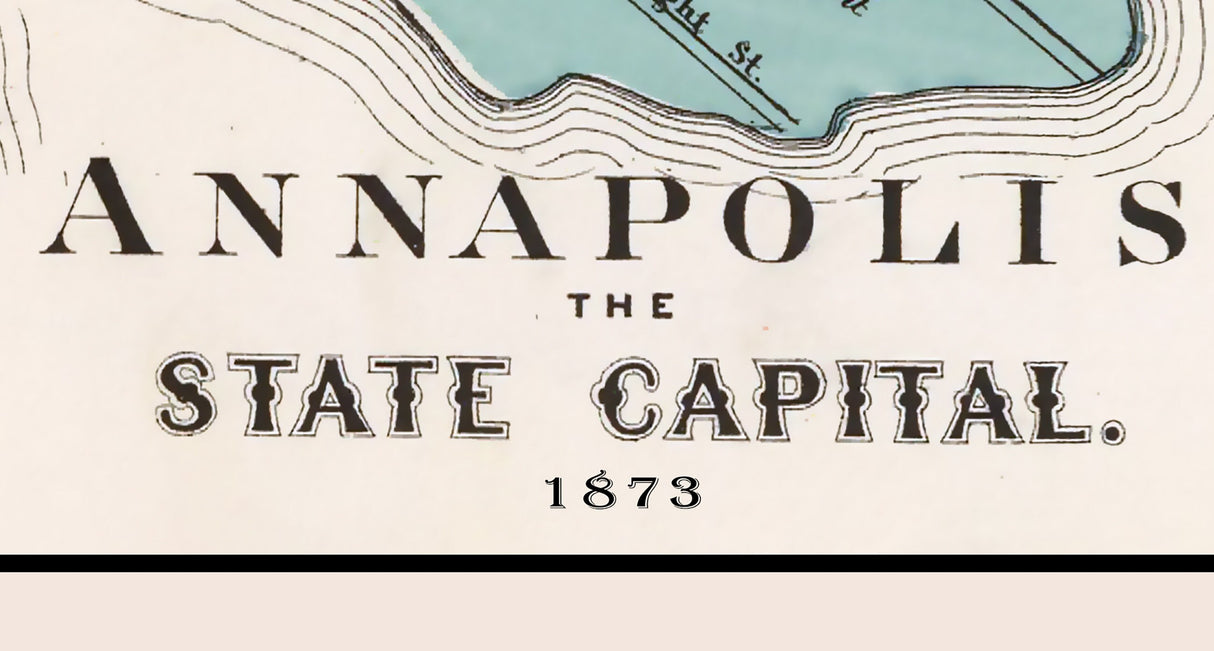 1873 Town Map of Annapolis Maryland